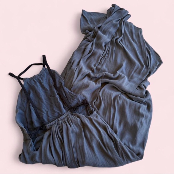Free People Size 6 Maxi Backless Gray High Neckline Dress - Picture 4 of 6
